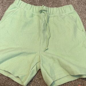 PINK Victoria's Secret Mint Ribbed Shorts
